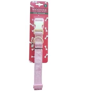Pink Velvet Dog Collar - Large Nwt